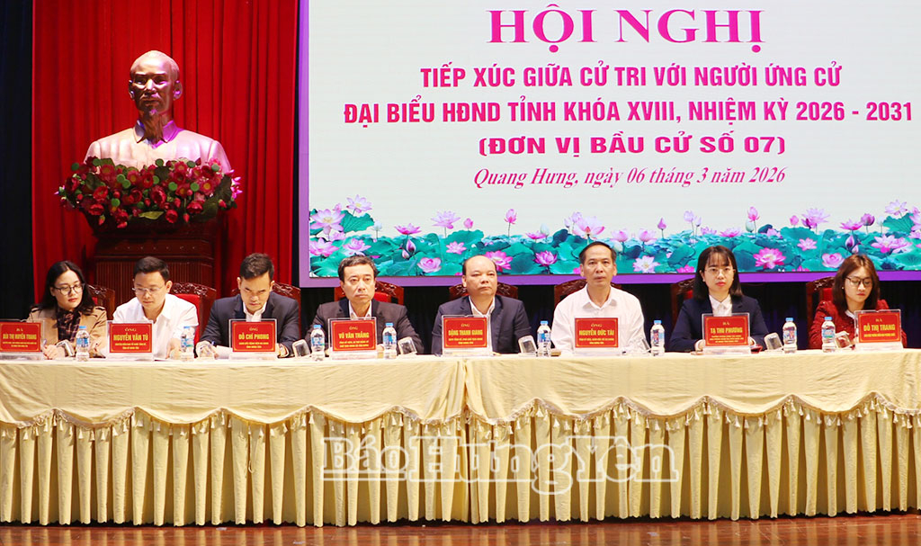 Hội nghị tiếp xúc giữa cử tri với những người ứng cử đại biểu HĐND tỉnh khóa XVIII tại đơn vị bầu cử số 7