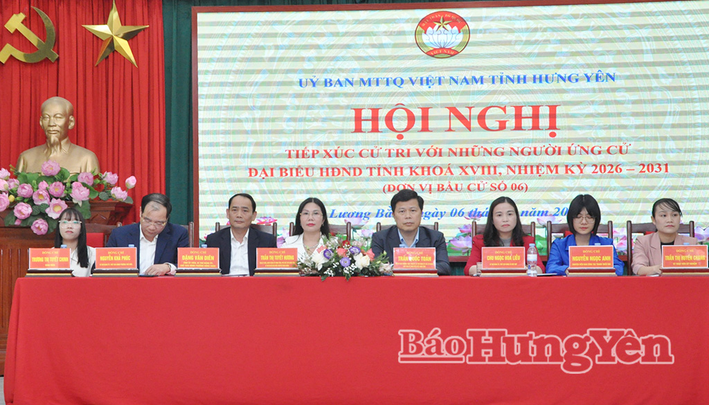 Hội nghị tiếp xúc giữa cử tri với những người ứng cử đại biểu HĐND tỉnh khóa XVIII, đơn vị bầu cử số 6